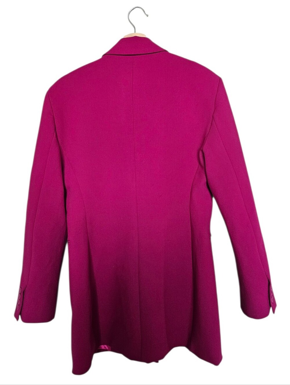 Zara Double-Breasted Fuchsia Blazer Jacket Size Large - Picture 4 of 10